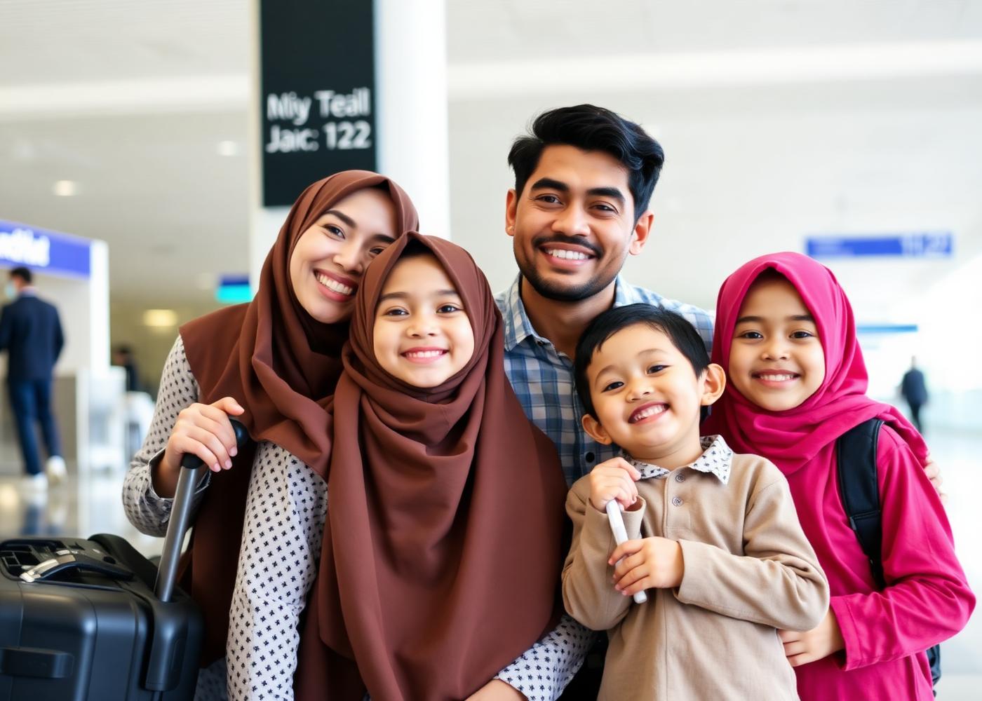 Keluarga Muslim Malaysia bersedia untuk perjalanan